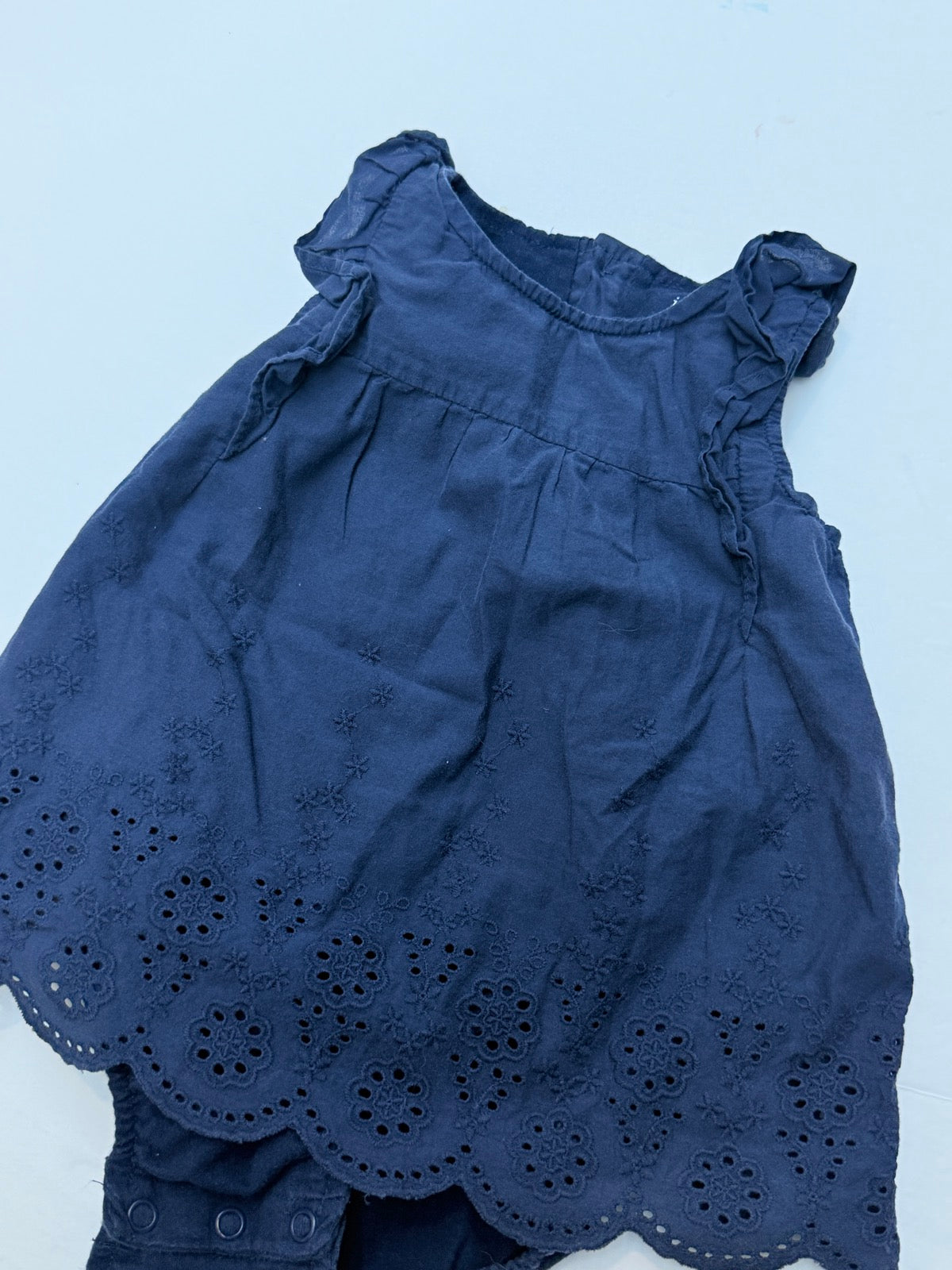 Just One You Navy Eyelet Romper 12M