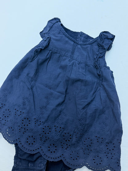 Just One You Navy Eyelet Romper 12M