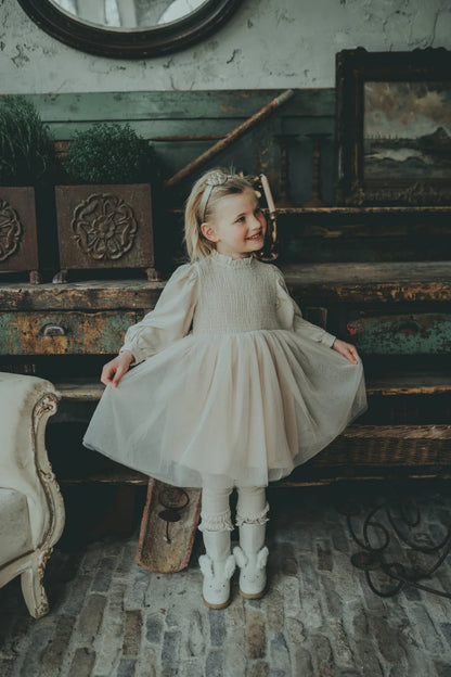 DONSJE Amsterdam Janice Dress | Crispy White  2-3Y