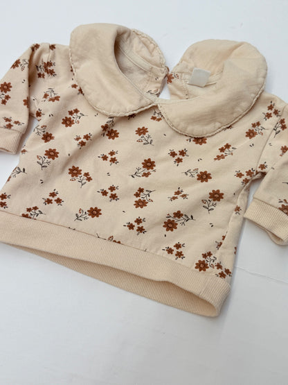 pl·baby Floral Peter Pan Collar Sweatshirt 6M