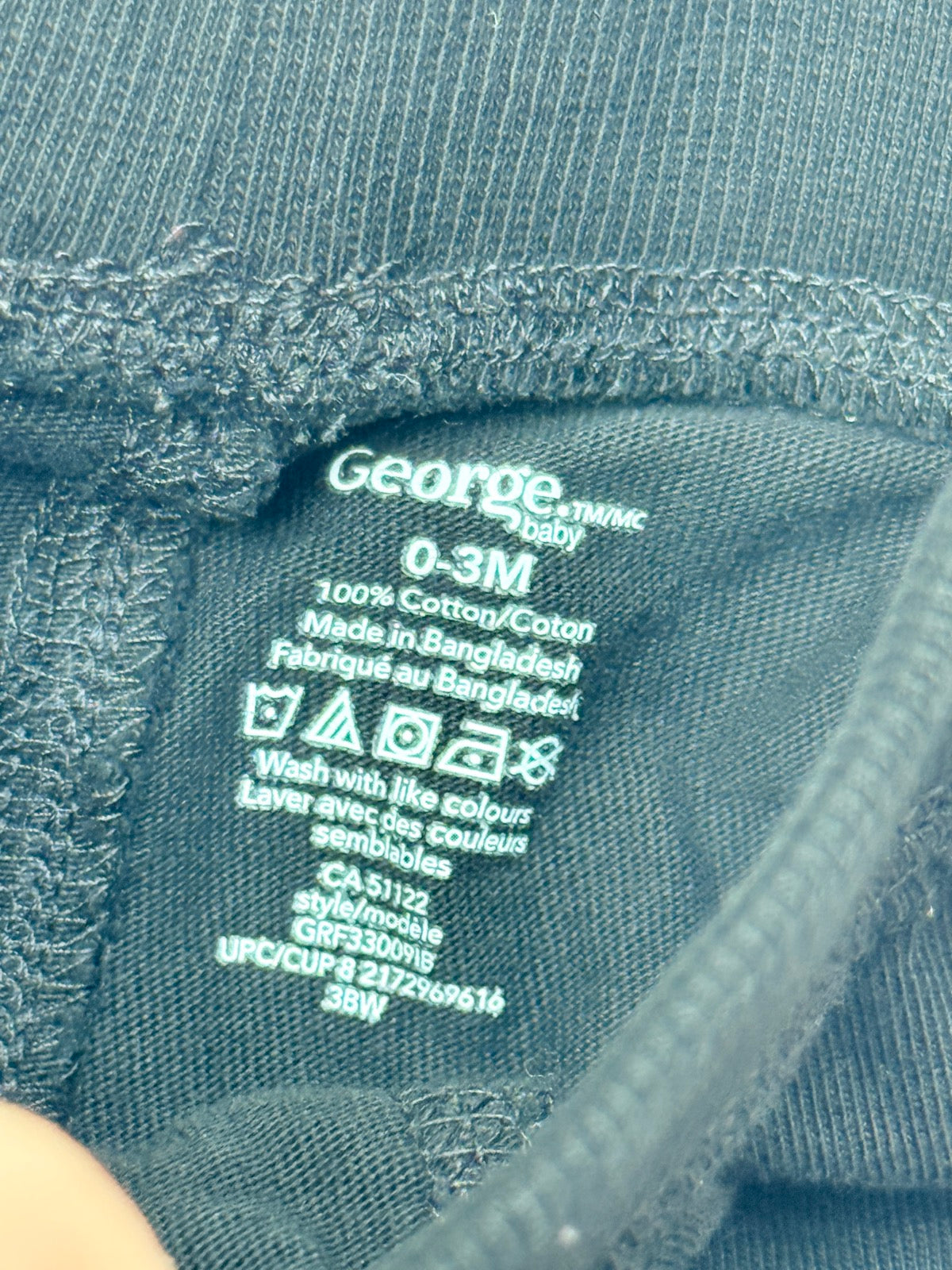 George Baby Black Jogger Pants 0-3M
