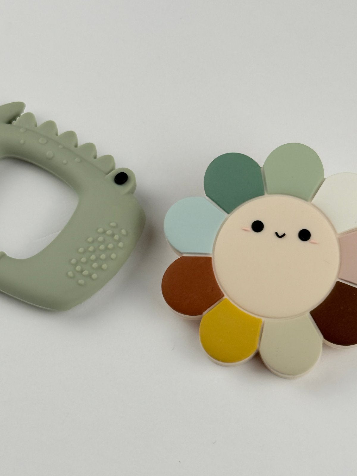 Loulou Lollipop Silicone Teether Set Crocodile & Flower