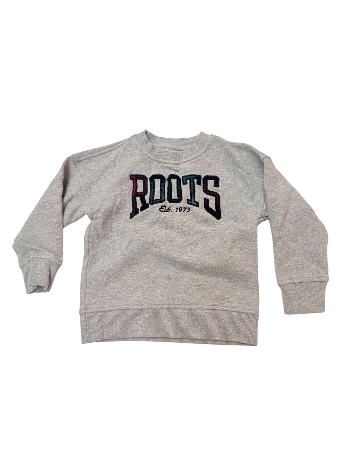 Roots Kids Gray Embroidered Logo Sweatshirt 3T