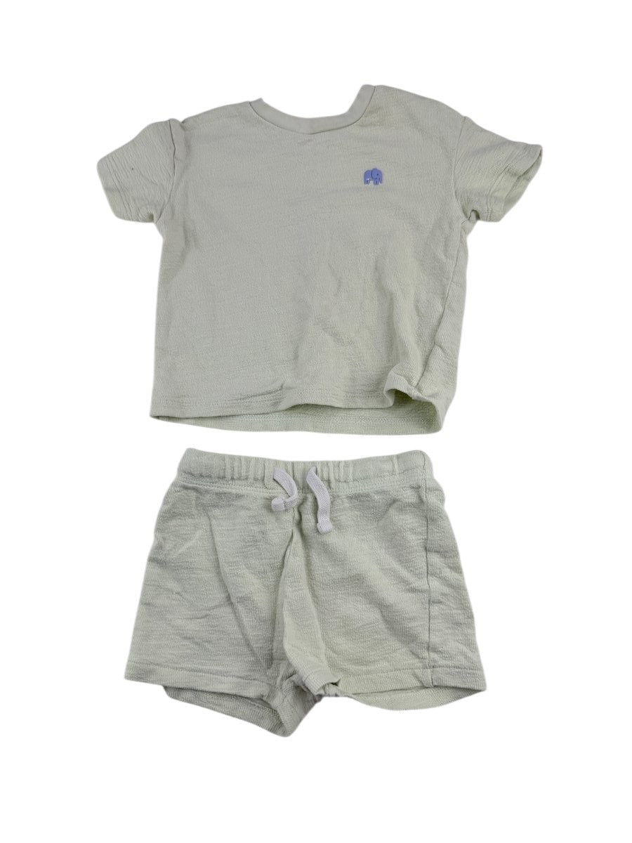 M&S Sage Green Textured Set 12-18M