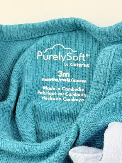 PurelySoft by carter's 2-Pack Long Sleeve Bodysuits 3M