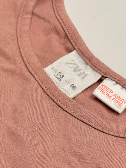 Zara Pink Ruffle Long Sleeve Top 2-3Y