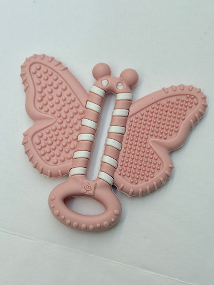 Pink Silicone Butterfly Teether Toy