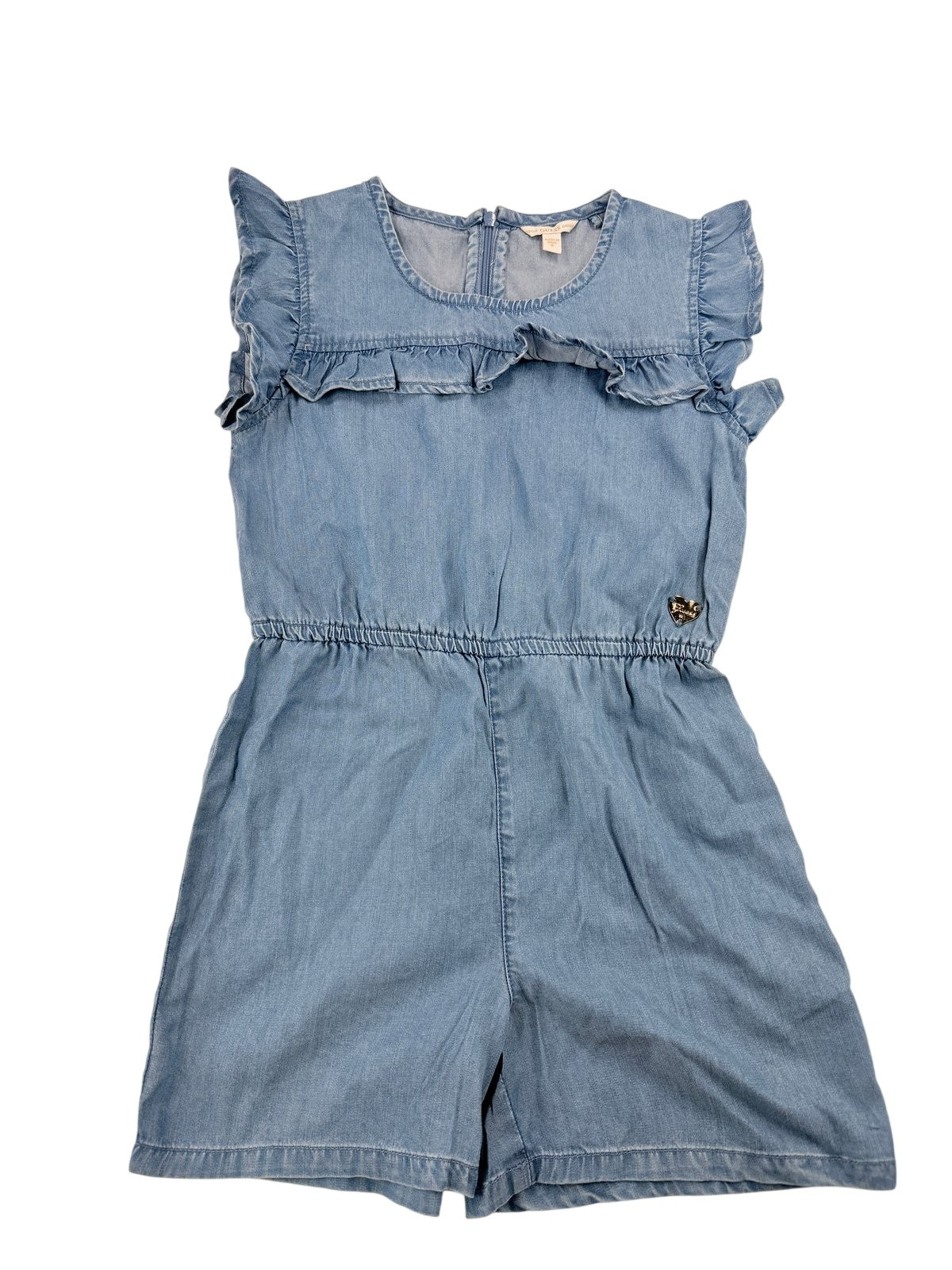 Guess Chambray Ruffle Romper Size 8