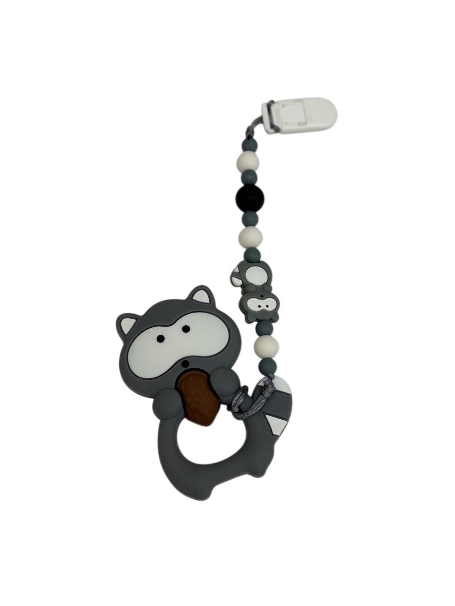 Silicone Monkey Teether Pacifier Clip Set