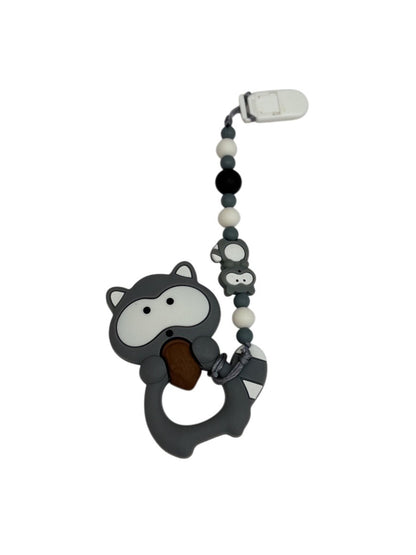 Silicone Monkey Teether Pacifier Clip Set