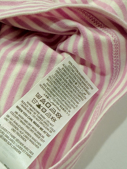Mini Boden Pink Stripe Lace Flutter Top 4-5Y