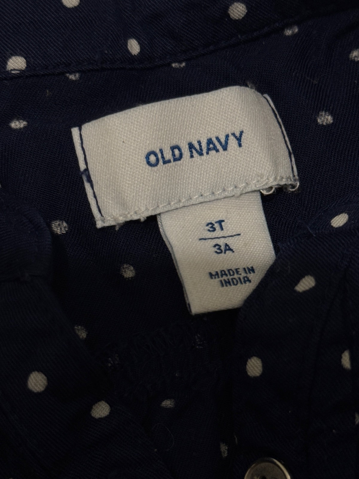 Old Navy Navy Polka Dot Blouse 3T