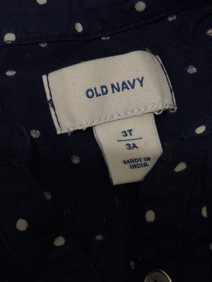 Old Navy Navy Polka Dot Blouse 3T