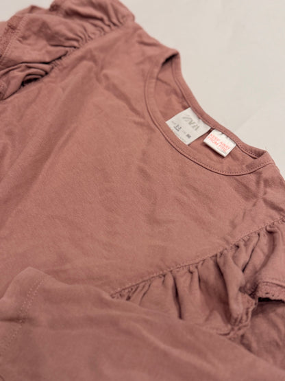 Zara Pink Ruffle Long Sleeve Top 2-3Y