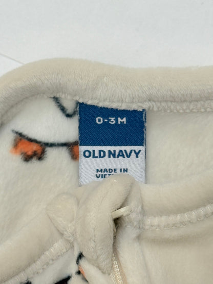Old Navy Penguin Fleece Footed Sleeper 0-3M