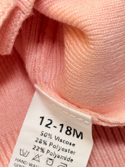 Floral Pink Knit Cardigan 12-18M
