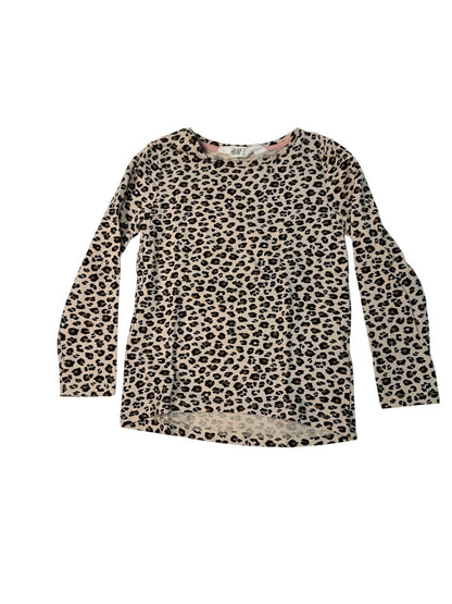 H&M Leopard Print Long Sleeve Top Size 4-6Y