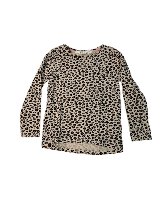 H&M Leopard Print Long Sleeve Top Size 4-6Y