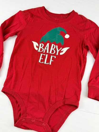 Carter's Baby Elf Red Bodysuit 24M
