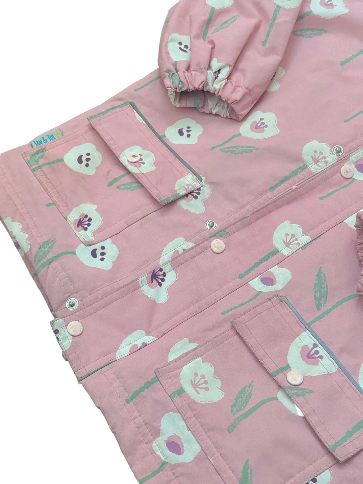Jan & Jul Floral Pink Rain Jacket 5T