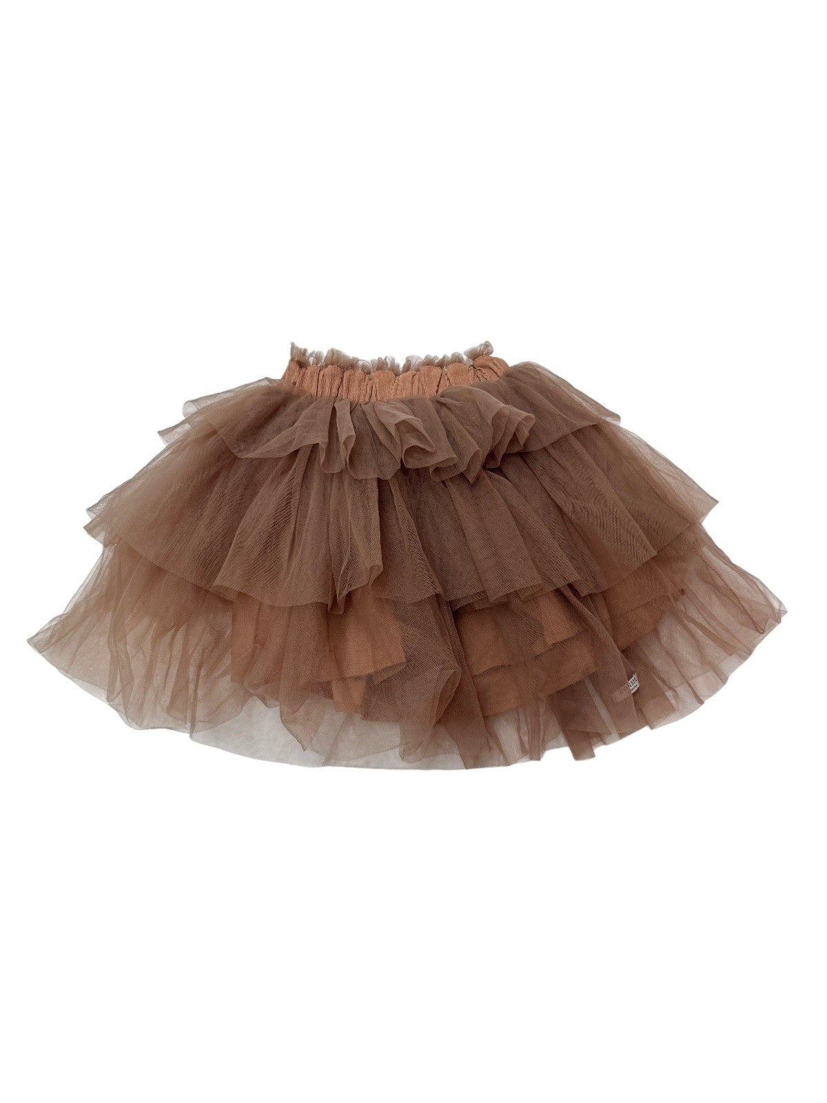 Donsje Brown Tiered Tulle Skirt 4-5Y