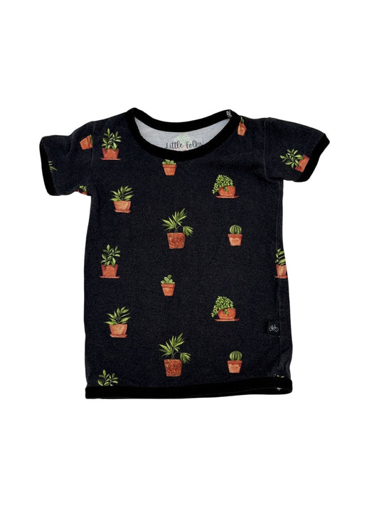 Little Folks Bamboo Plant Print T-Shirt Size 1-2T