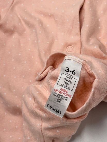 George Pink Polka Dot Romper 3-6m