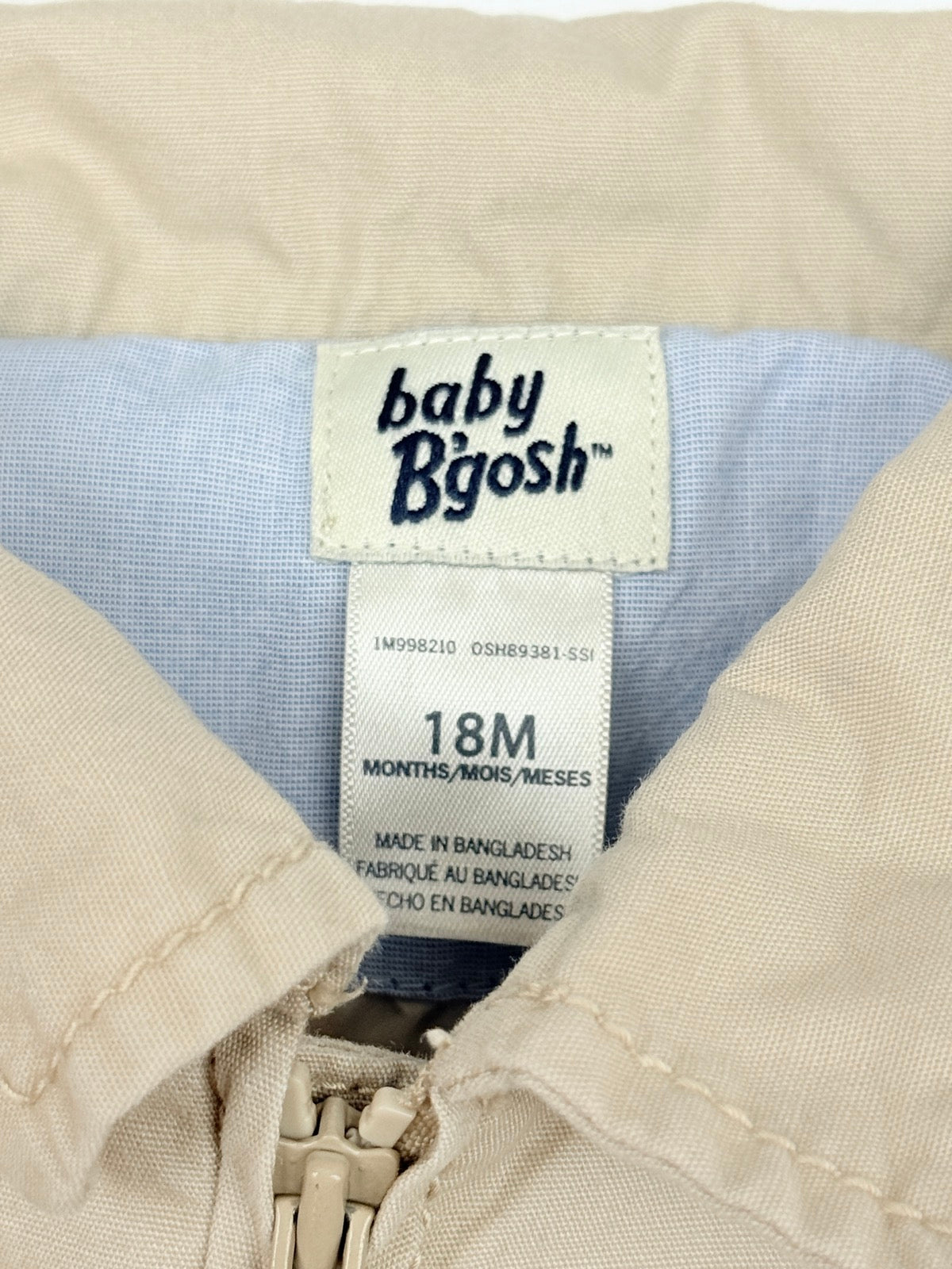 Baby B'gosh Khaki Zip Jacket 18M