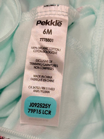 Pekkle Mint Strawberry Footed Sleeper 6M
