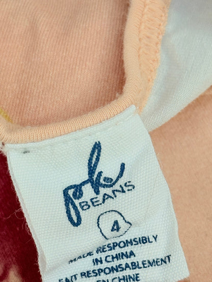 Peekaboo Beans Peach Watercolor Dot Dress Size 4