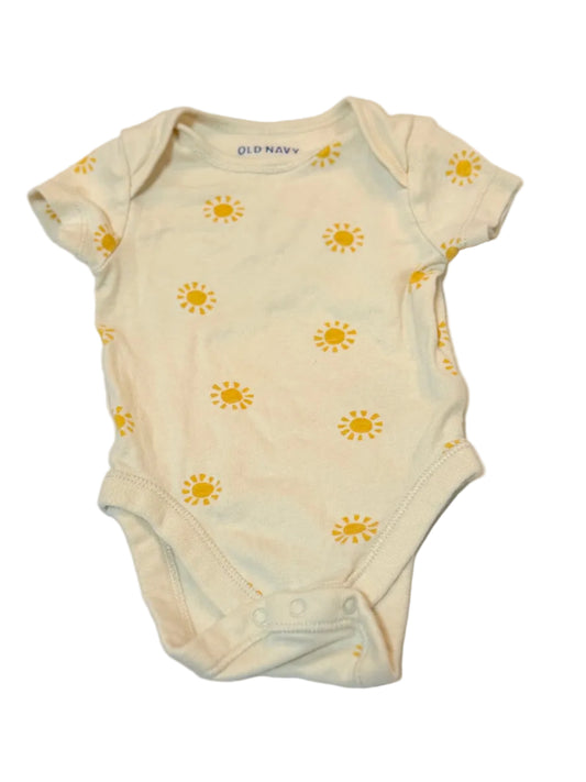 Old Navy Cream Sun Print Bodysuit 0-3M