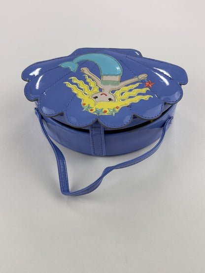 Blue Mermaid Seashell Patent Handbag