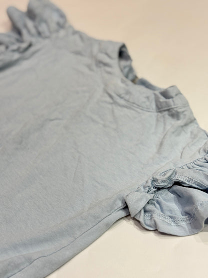 Nimu & Baba Blue Flutter Sleeve Top Size 5