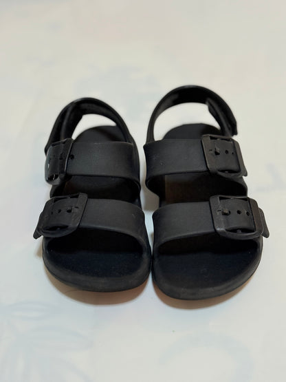 Black Double Buckle Kids Sandal