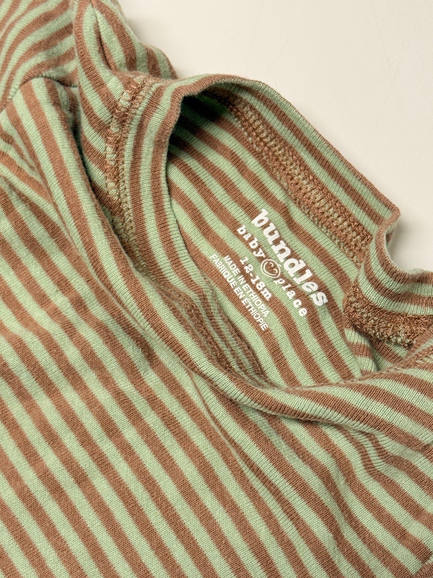 Bundles Baby Place Striped Short Sleeve Bodysuit, 12–18 Months