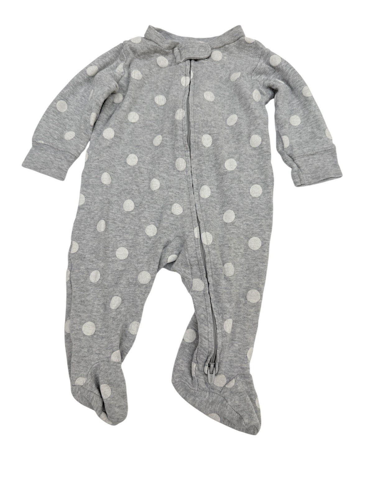 Carter's Gray Polka Dot Footed Sleeper 3M