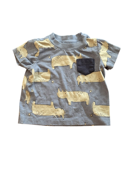 Carter's Rhino Print Pocket Tee 3m