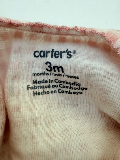Carter's Pink Gingham Long Sleeve Bodysuit 3m