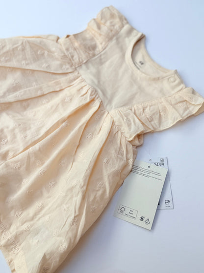 New With Tags- H&M Organic Cotton Ruffle Dress 12-18m