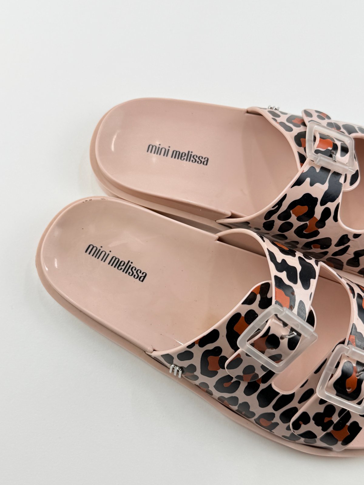 Mini Melissa Leopard Print Slide Sandals Size 4