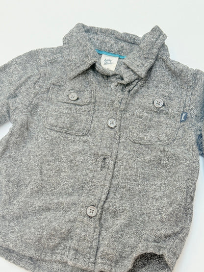Baby B'gosh Gray Heathered Button Shirt 12M
