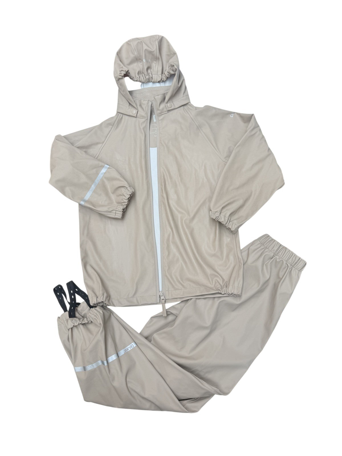 CeLaVi Beige Rain Suit Set Size 8-9