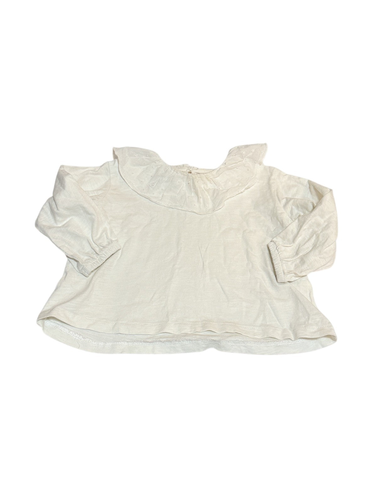 Zara White Ruffle Collar Top 9-12m