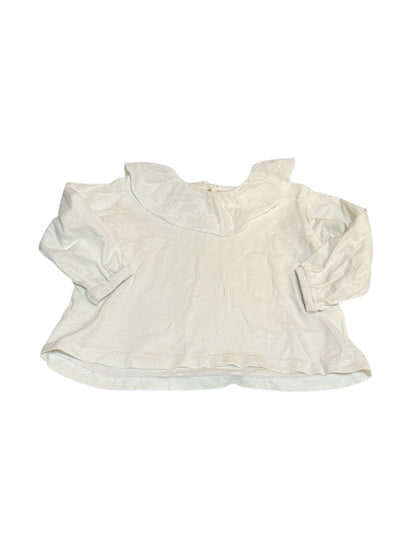Zara White Ruffle Collar Top 9-12m