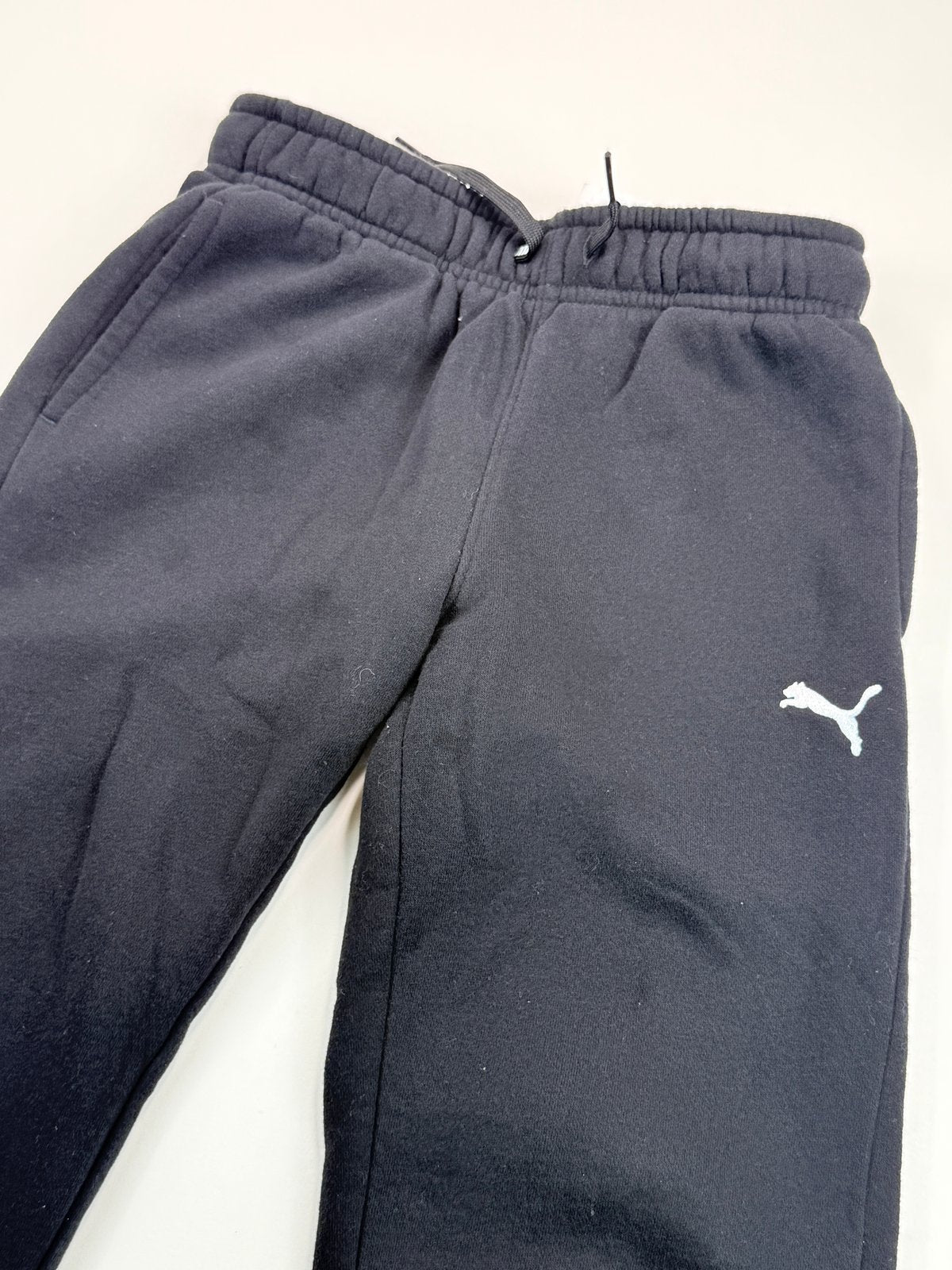 Puma Black Fleece Joggers Size S(6) 5-6Y