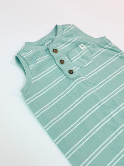 Carter's Mint Stripe Sleeveless Romper 3-6m