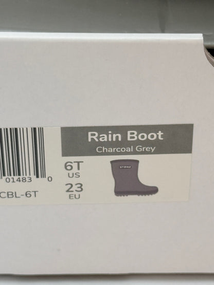 Stonz Rain Boots Toddler Grey with Liners US6