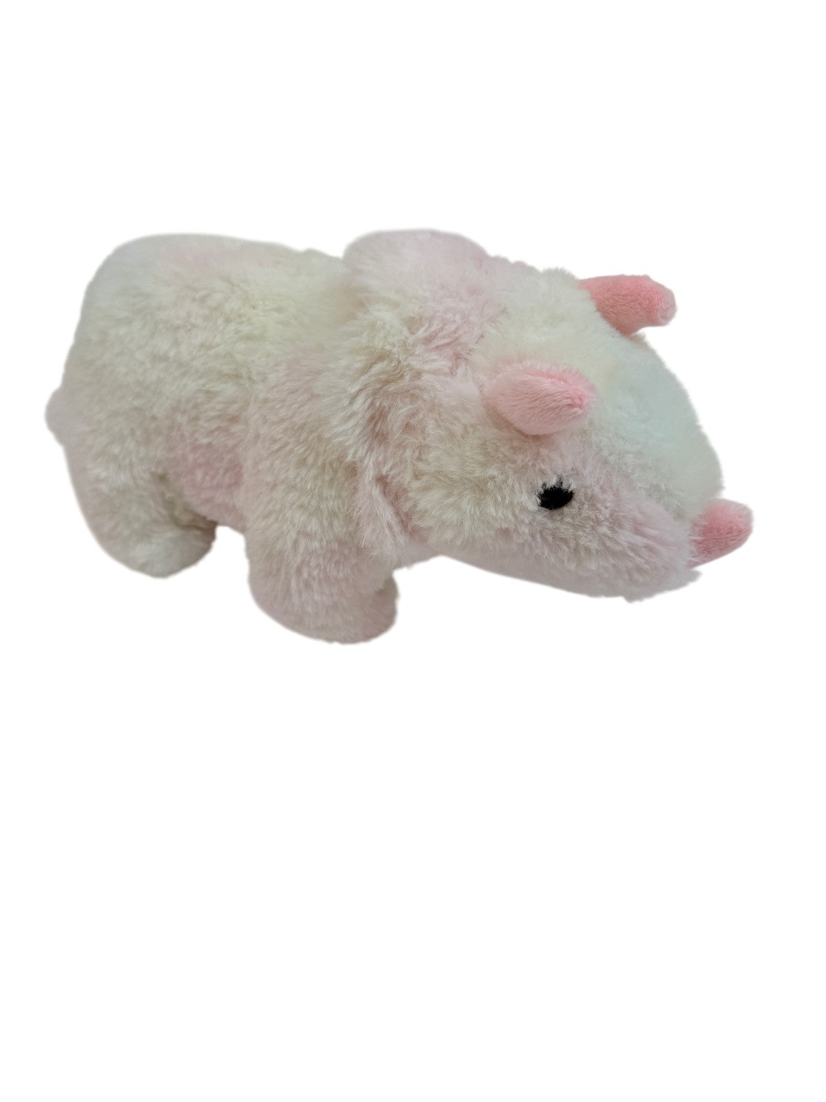 Pink White Plush Rhino Stuffed Animal