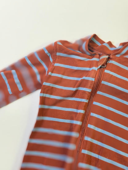 Hanna Andersson Striped Zip Romper 0-3m
