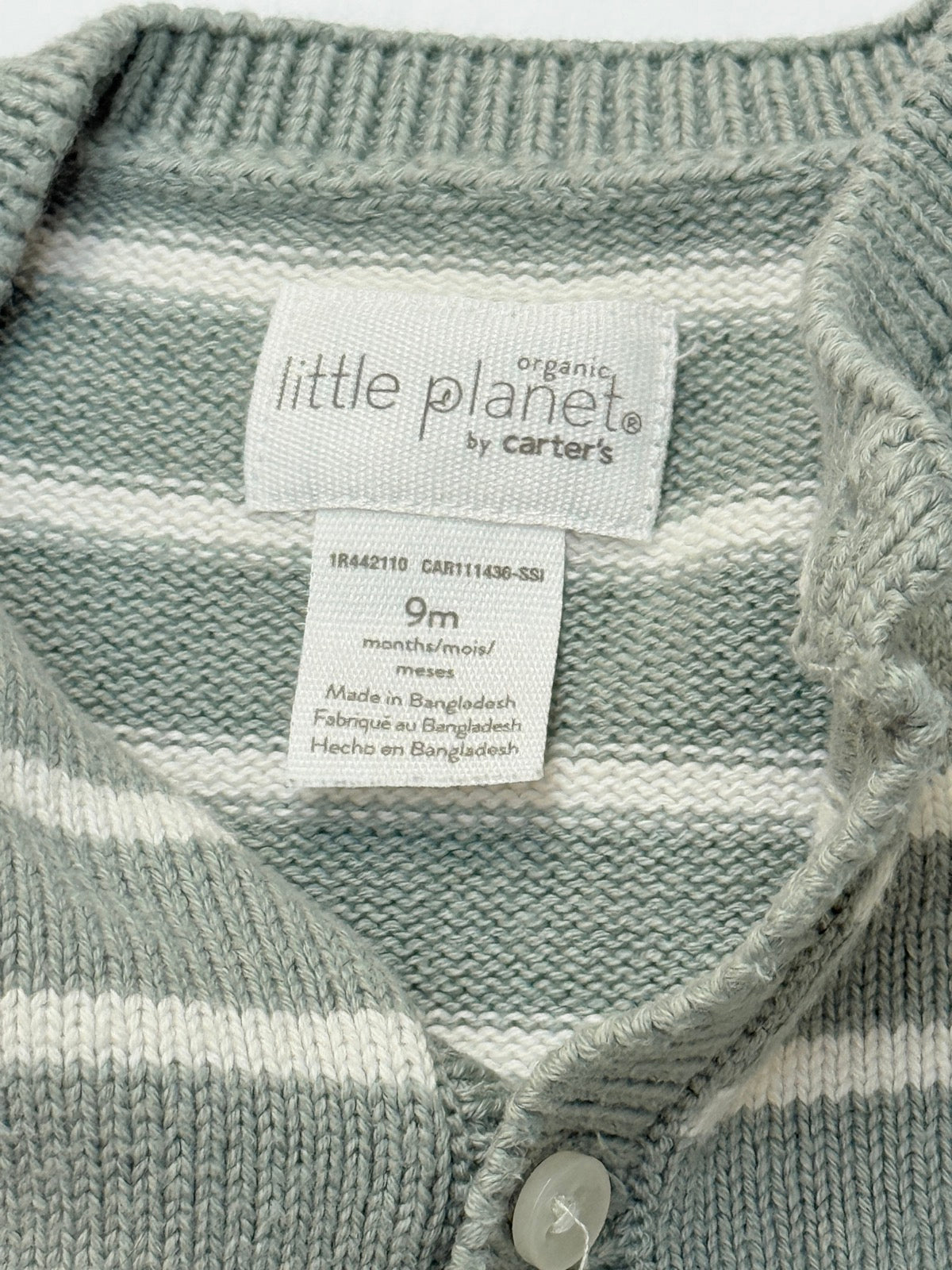 Little Planet Organic Striped Knit Romper 9M